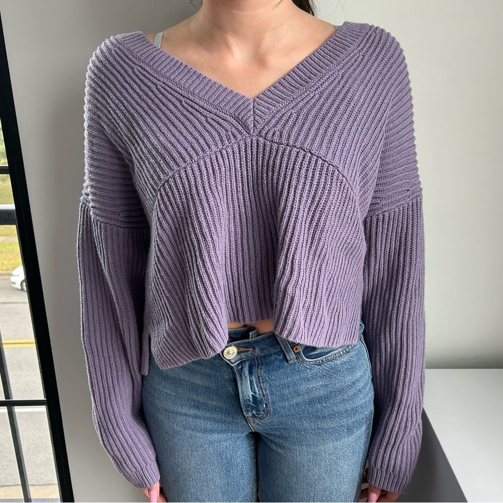 Purple cropped sweater